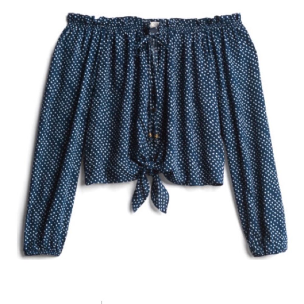 Mason & Belle Off the Shoulder Tie Front Top